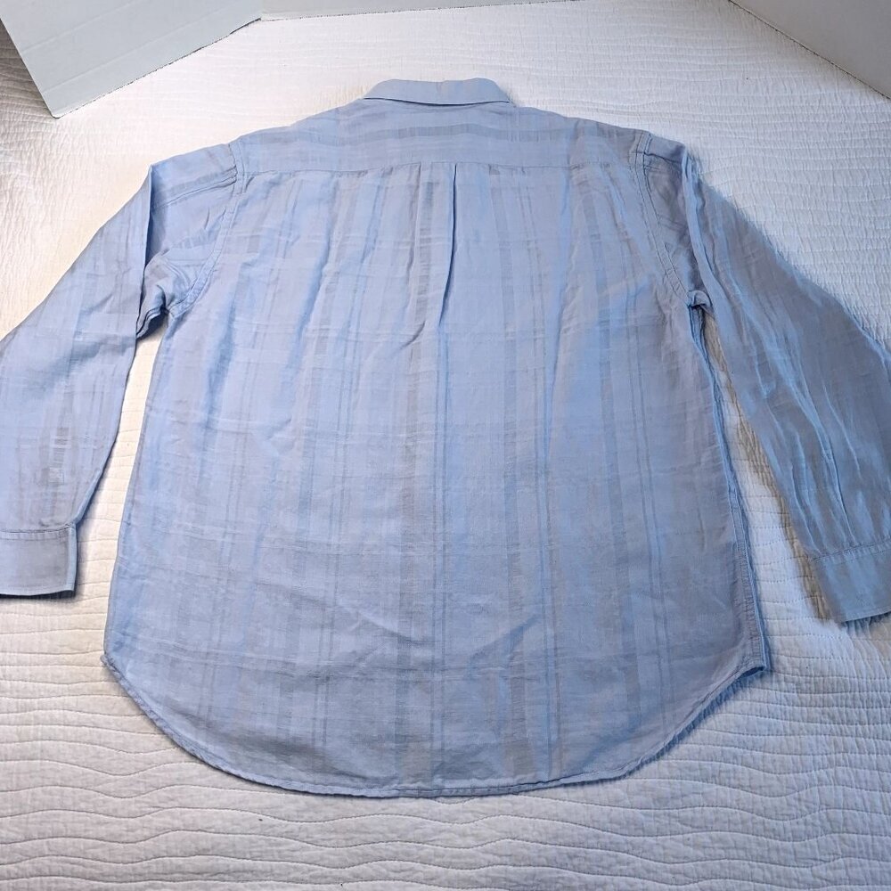 Tommy Bahama Linen Cotton Long Sleeve Button Down Dress Shirt Sz Xl Blue #0836 View 3